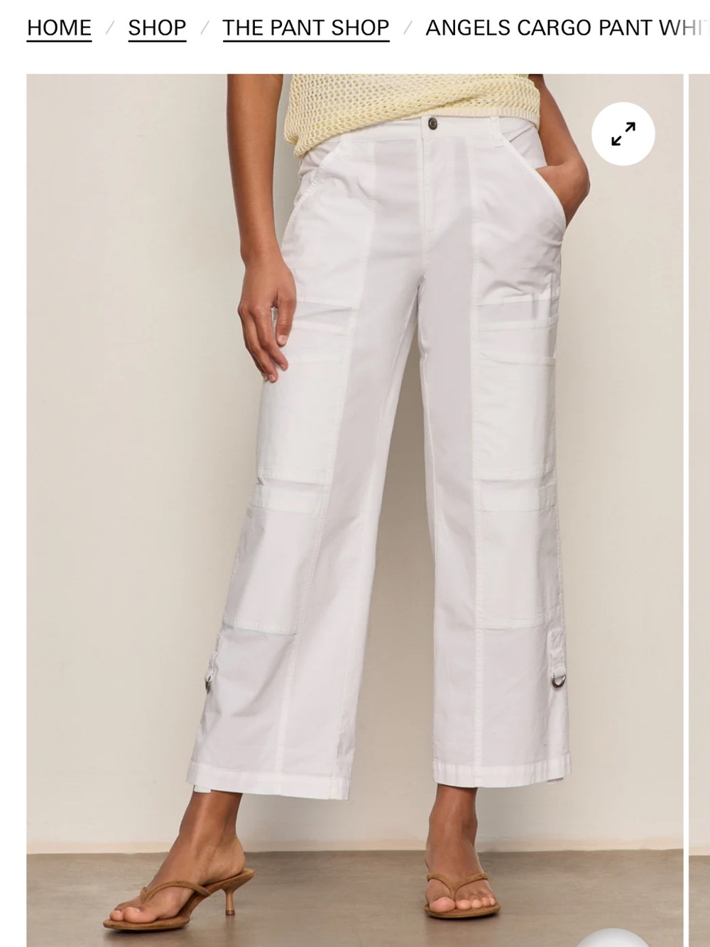 Sanctuary White Wide-Leg Cargo Pants